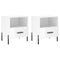 vidaXL Bedside Cabinets 2 pcs High Gloss White 40x35x47.5 cm Engineered Wood