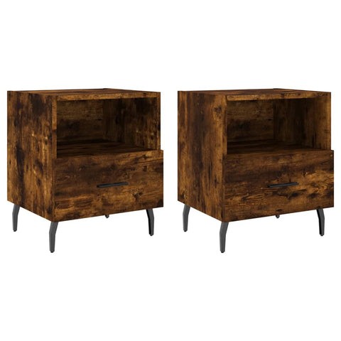 vidaXL Bedside Cabinets 2 pcs Smoked Oak 40x35x47.5 cm Engineered Wood