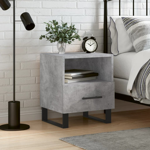 vidaXL Bedside Cabinet Concrete Grey 40x35x47.5 cm Engineered Wood