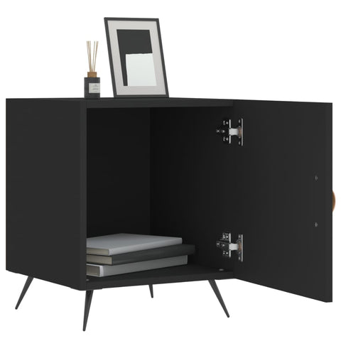 vidaXL Bedside Cabinets 2 pcs Black 40x40x50 cm Engineered Wood