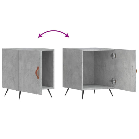 vidaXL Bedside Cabinet Concrete Grey 40x40x50 cm Engineered Wood