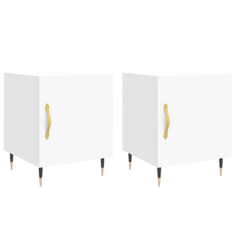 vidaXL Bedside Cabinets 2 pcs White 40x40x50 cm Engineered Wood