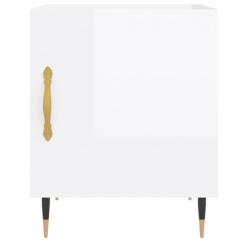 vidaXL Bedside Cabinets 2 pcs High Gloss White 40x40x50 cm Engineered Wood