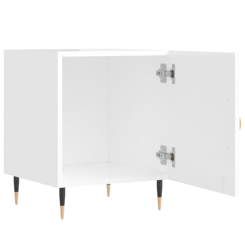 vidaXL Bedside Cabinets 2 pcs High Gloss White 40x40x50 cm Engineered Wood