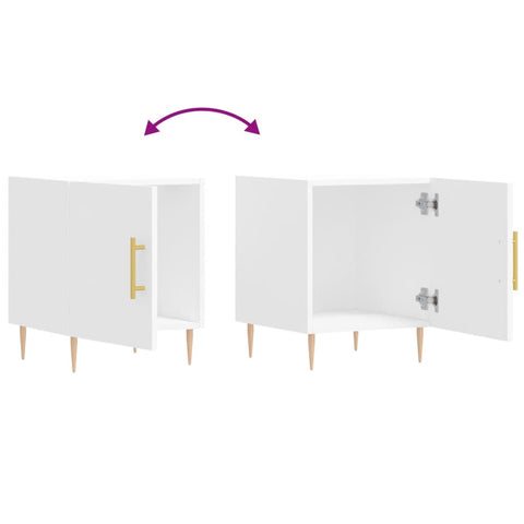 vidaXL Bedside Cabinets 2 pcs White 40x40x50 cm Engineered Wood