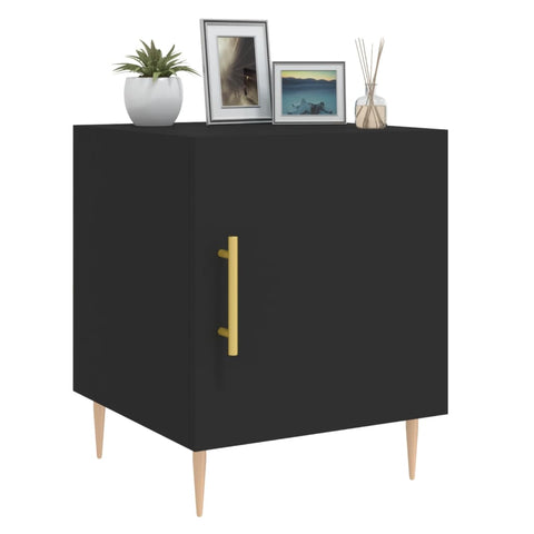 vidaXL Bedside Cabinet Black 40x40x50 cm Engineered Wood
