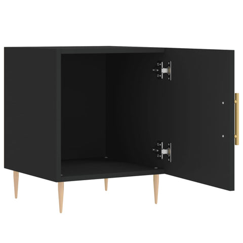 vidaXL Bedside Cabinet Black 40x40x50 cm Engineered Wood