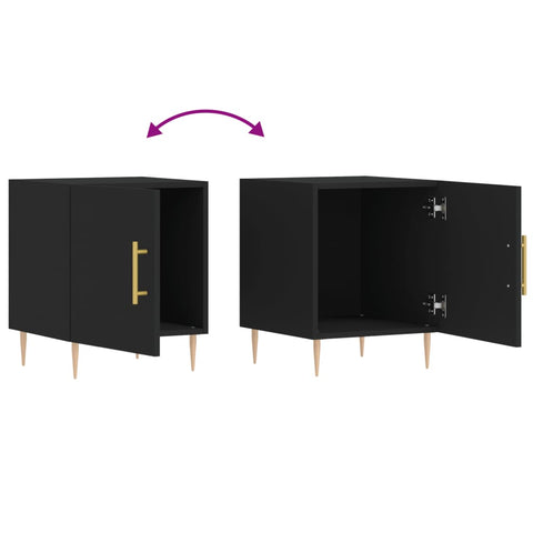 vidaXL Bedside Cabinet Black 40x40x50 cm Engineered Wood