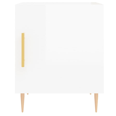 vidaXL Bedside Cabinets 2 pcs High Gloss White 40x40x50 cm Engineered Wood