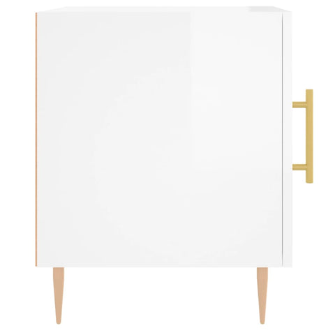 vidaXL Bedside Cabinets 2 pcs High Gloss White 40x40x50 cm Engineered Wood