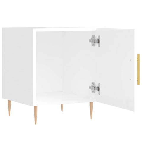vidaXL Bedside Cabinets 2 pcs High Gloss White 40x40x50 cm Engineered Wood