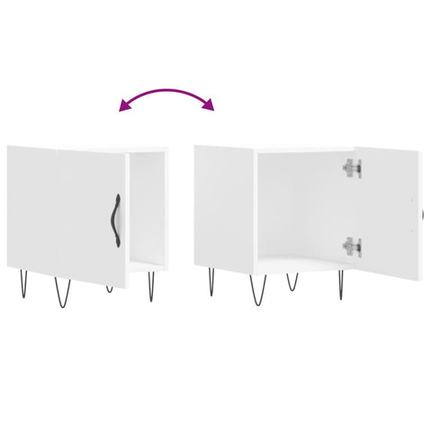 vidaXL Bedside Cabinet White 40x40x50 cm Engineered Wood
