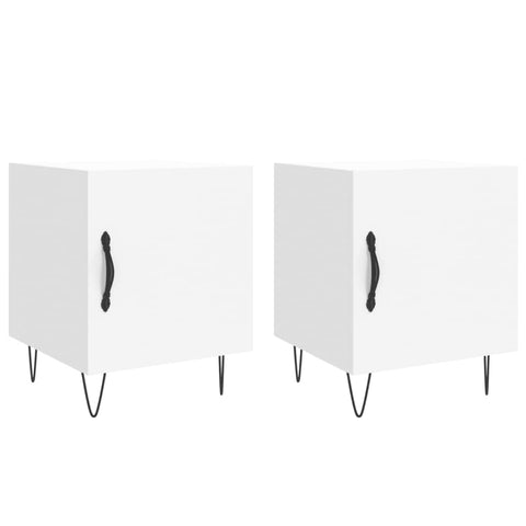 vidaXL Bedside Cabinets 2 pcs White 40x40x50 cm Engineered Wood