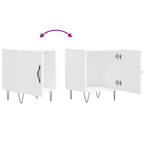 vidaXL Bedside Cabinets 2 pcs White 40x40x50 cm Engineered Wood