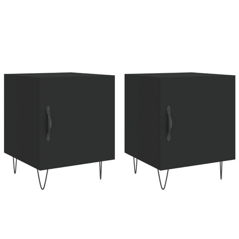vidaXL Bedside Cabinets 2 pcs Black 40x40x50 cm Engineered Wood