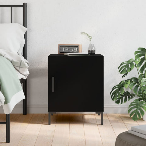 vidaXL Bedside Cabinet Black 40x40x50 cm Engineered Wood