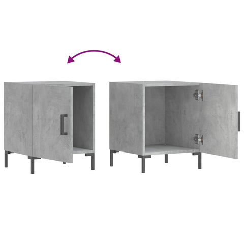 vidaXL Bedside Cabinet Concrete Grey 40x40x50 cm Engineered Wood