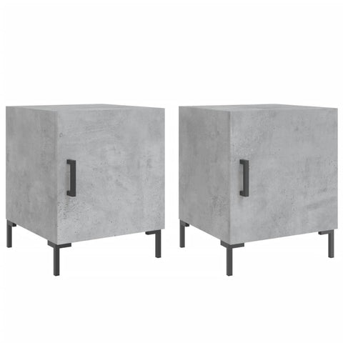 vidaXL Bedside Cabinets 2 pcs Concrete Grey 40x40x50 cm Engineered Wood