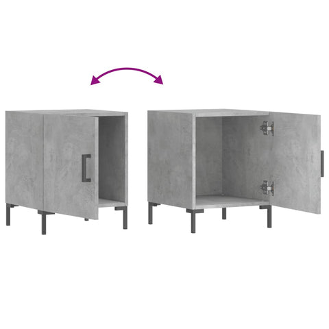 vidaXL Bedside Cabinets 2 pcs Concrete Grey 40x40x50 cm Engineered Wood