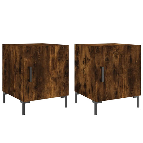vidaXL Bedside Cabinets 2 pcs Smoked Oak 40x40x50 cm Engineered Wood