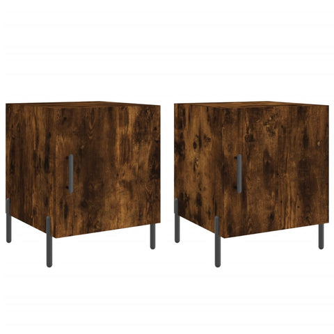 vidaXL Bedside Cabinets 2 pcs Smoked Oak 40x40x50 cm Engineered Wood