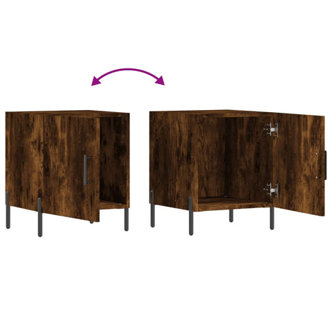 vidaXL Bedside Cabinets 2 pcs Smoked Oak 40x40x50 cm Engineered Wood