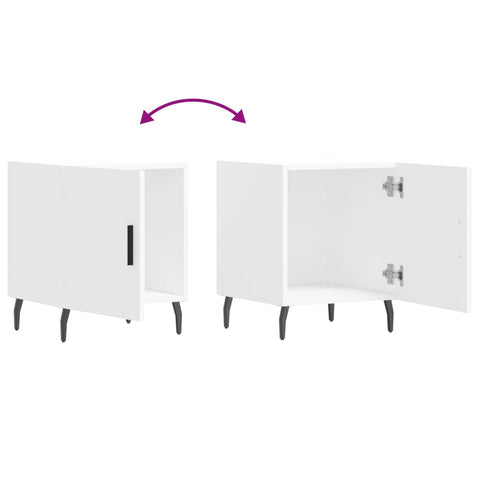 vidaXL Bedside Cabinets 2 pcs White 40x40x50 cm Engineered Wood