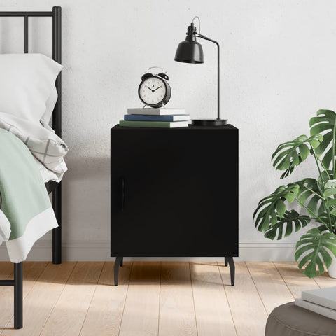 vidaXL Bedside Cabinet Black 40x40x50 cm Engineered Wood