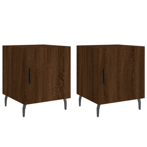 vidaXL Bedside Cabinets 2 pcs Brown Oak 40x40x50 cm Engineered Wood