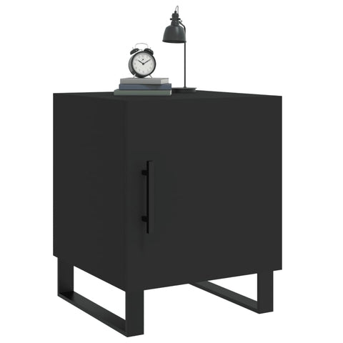 vidaXL Bedside Cabinets 2 pcs Black 40x40x50 cm Engineered Wood