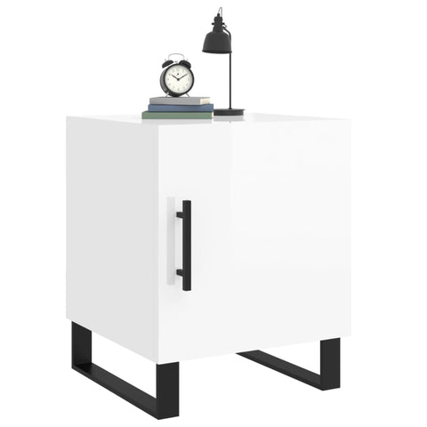 vidaXL Bedside Cabinets 2 pcs High Gloss White 40x40x50 cm Engineered Wood