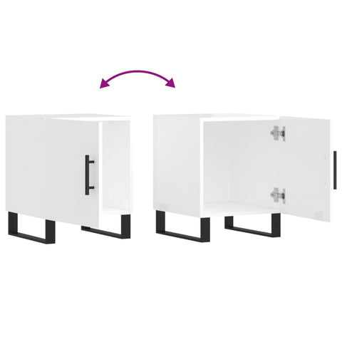 vidaXL Bedside Cabinets 2 pcs High Gloss White 40x40x50 cm Engineered Wood