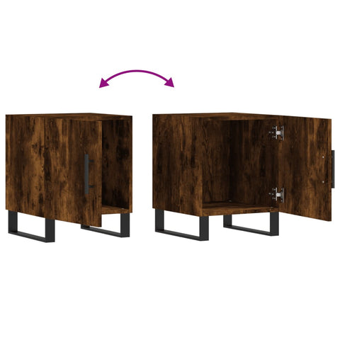 vidaXL Bedside Cabinets 2 pcs Smoked Oak 40x40x50 cm Engineered Wood