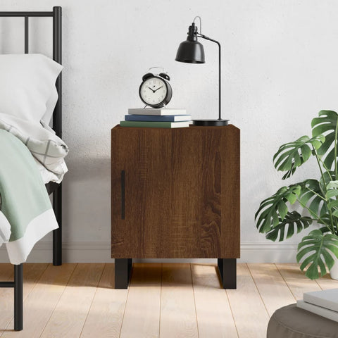 vidaXL Bedside Cabinet Brown Oak 40x40x50 cm Engineered Wood
