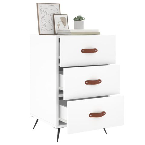 vidaXL Bedside Cabinet White 40x40x66 cm Engineered Wood