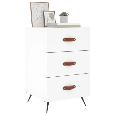 vidaXL Bedside Cabinet White 40x40x66 cm Engineered Wood