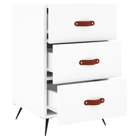 vidaXL Bedside Cabinet White 40x40x66 cm Engineered Wood