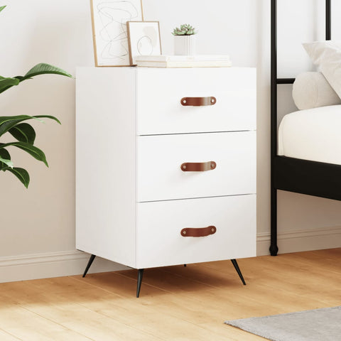 vidaXL Bedside Cabinet White 40x40x66 cm Engineered Wood