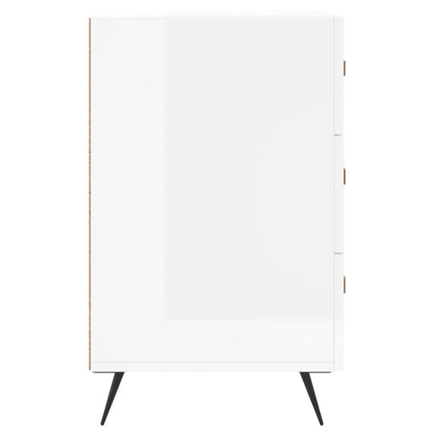vidaXL Bedside Cabinet High Gloss White 40x40x66 cm Engineered Wood