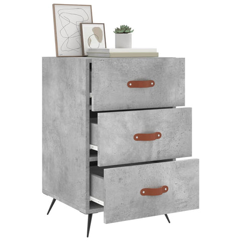 vidaXL Bedside Cabinet Concrete Grey 40x40x66 cm Engineered Wood