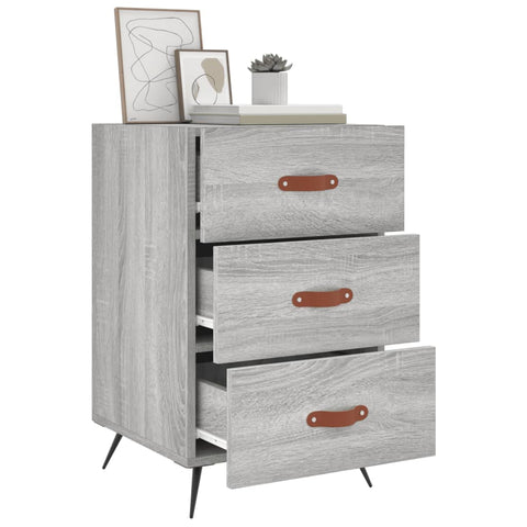 vidaXL Bedside Cabinet Grey Sonoma 40x40x66 cm Engineered Wood