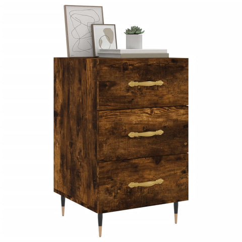 vidaXL Bedside Cabinet Smoked Oak 40x40x66 cm Engineered Wood