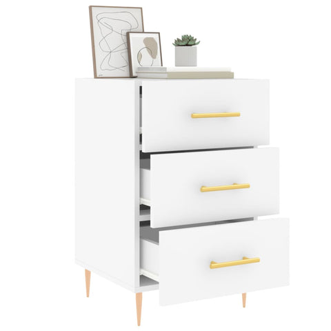 vidaXL Bedside Cabinet White 40x40x66 cm Engineered Wood