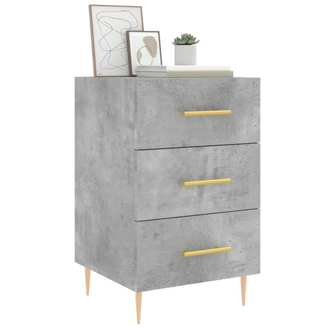 vidaXL Bedside Cabinet Concrete Grey 40x40x66 cm Engineered Wood