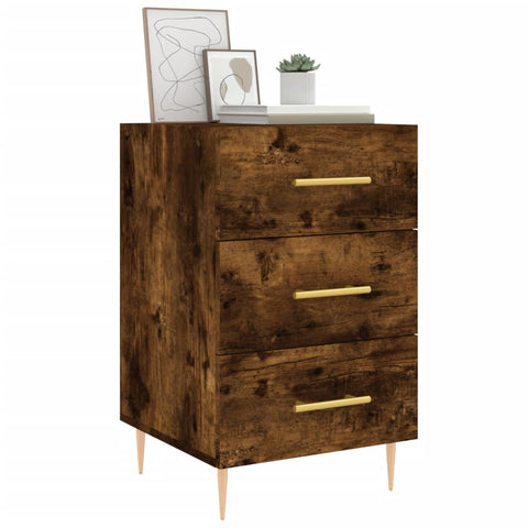 vidaXL Bedside Cabinet Smoked Oak 40x40x66 cm Engineered Wood