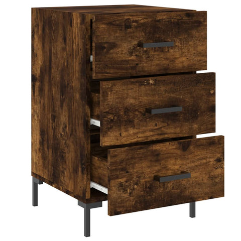 vidaXL Bedside Cabinet Smoked Oak 40x40x66 cm Engineered Wood
