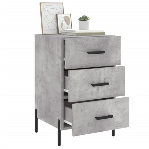 vidaXL Bedside Cabinet Concrete Grey 40x40x66 cm Engineered Wood
