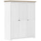 vidaXL Wardrobe BODO White and Brown 151.5x52x176.5cm Solid Wood Pine