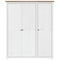 vidaXL Wardrobe BODO White and Brown 151.5x52x176.5cm Solid Wood Pine