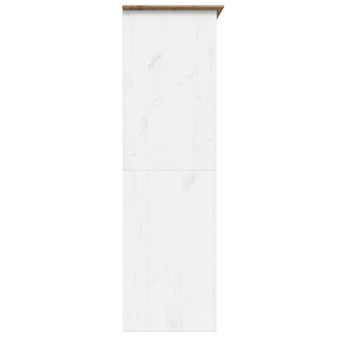 vidaXL Wardrobe BODO White and Brown 151.5x52x176.5cm Solid Wood Pine